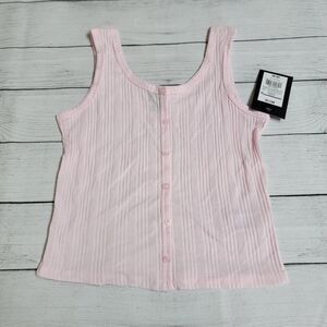 art class Boxy Button-Front Knit Tank Top Girls Medium (7/8) Light Pink